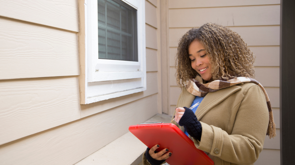 Woman property inspection
